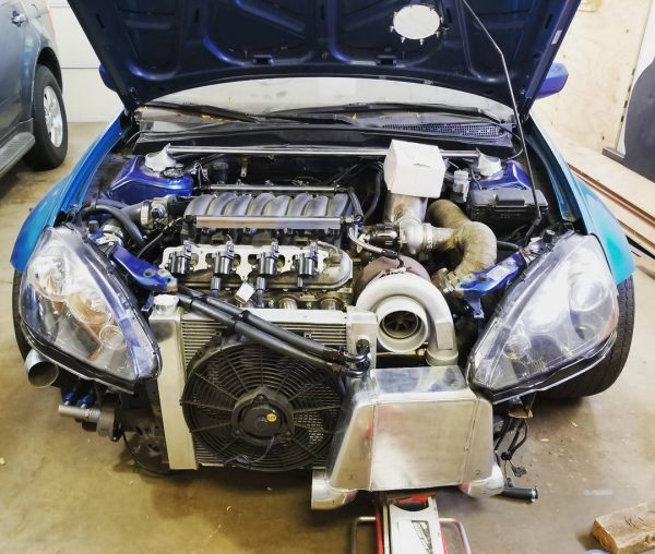 2002 Acura RSX with two turbo LS4 V8 engines