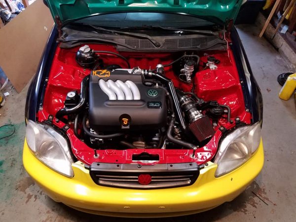Honda Civic with a turbo VW 2.0 L inline-four
