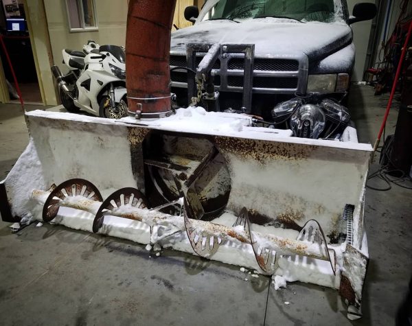 Mckee 720 Snowblower Powered by a Harley Davidson XL1200 V-Twin