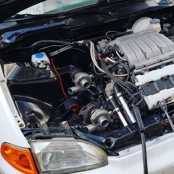 Honda Civic hatchback with a twin-turbo 6G72 V6 and AWD drivetrain