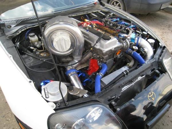 Toyota Supra with a turbo 1FZ-FE inline-six