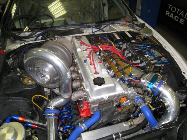 Toyota Supra with a turbo 1FZ-FE inline-six