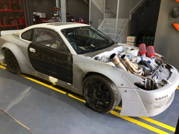 Nissan S15 with a twin-turbo 26B four-rotor