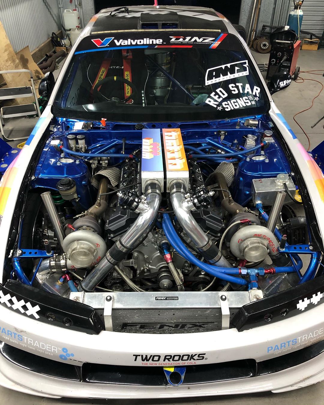 Jaron Olivecrona Nissan S14 with a twin-turbo 1GZ V12