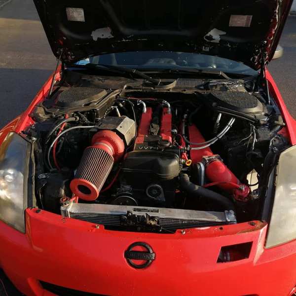 Nissan 350Z with a turbo 2JZ and 8HP70 transmission