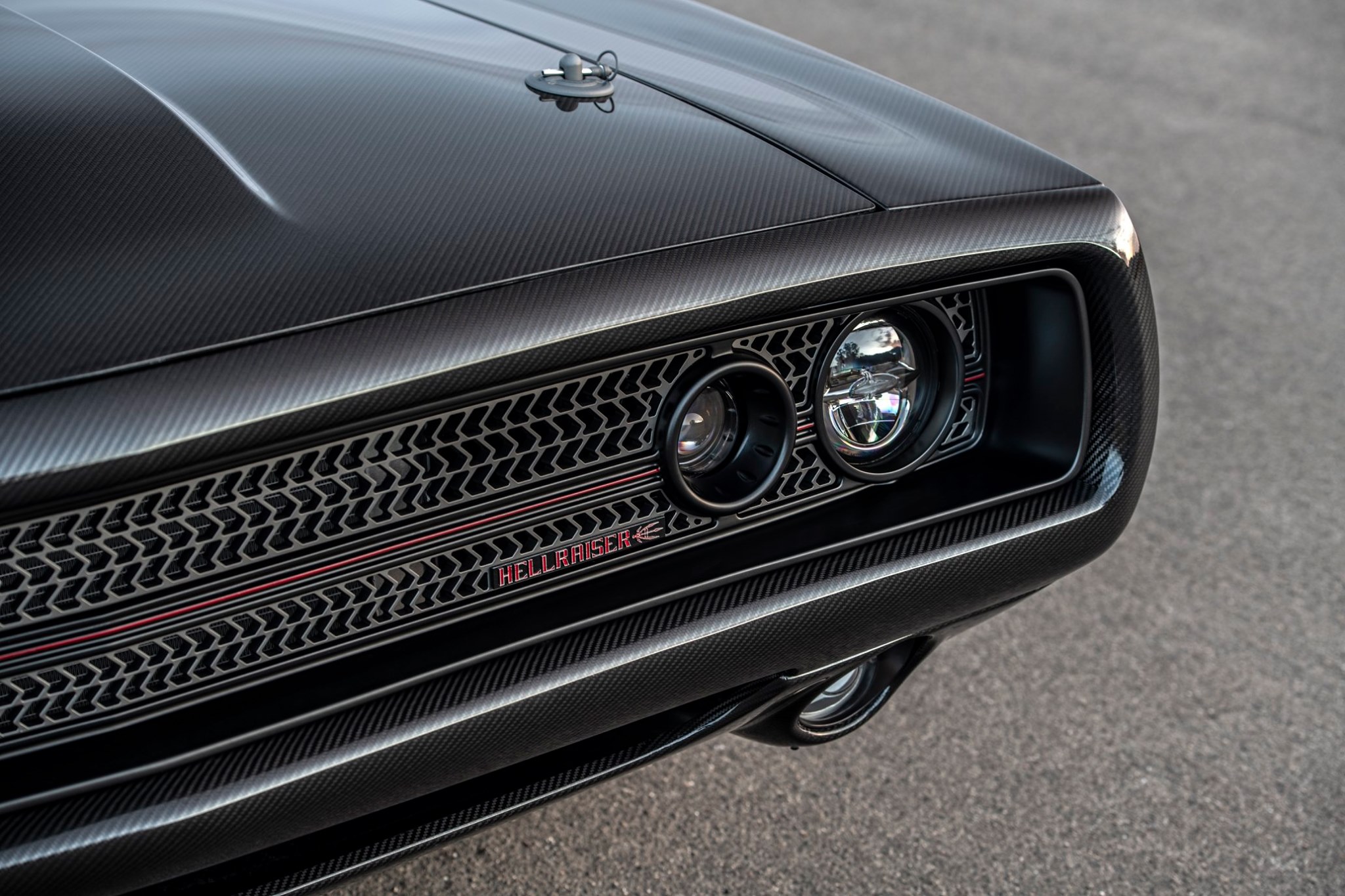 Carbon Fiber 1970 Charger with a supercharged Hellephant V8 03 Engine