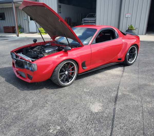 AWD Mazda RX-7 built by Todd Budde with a Twin-Turbo 26B Four-Rotor