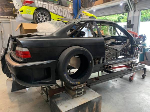 BMW E36 M3X race car being built by Mitchell Race Xtreme with a S85 V10