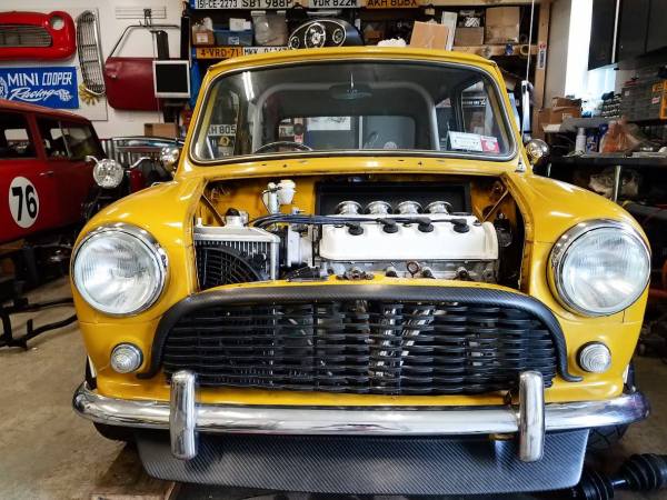 1976 Mini built by Mcgee's Custom Minis with a Honda D16 inline-four