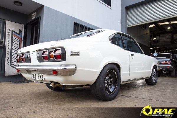 Mazda Savannah GT RX3 built by PAC Performance with a turbo 13B two-rotor