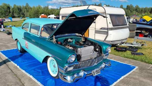 1956 Chevy 150 built by Frantzen Racing with a turbo 2JZ inline-six