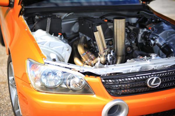 Lexus IS300 built by KMP Speed Shop with a turbo Honda K24 inline-four