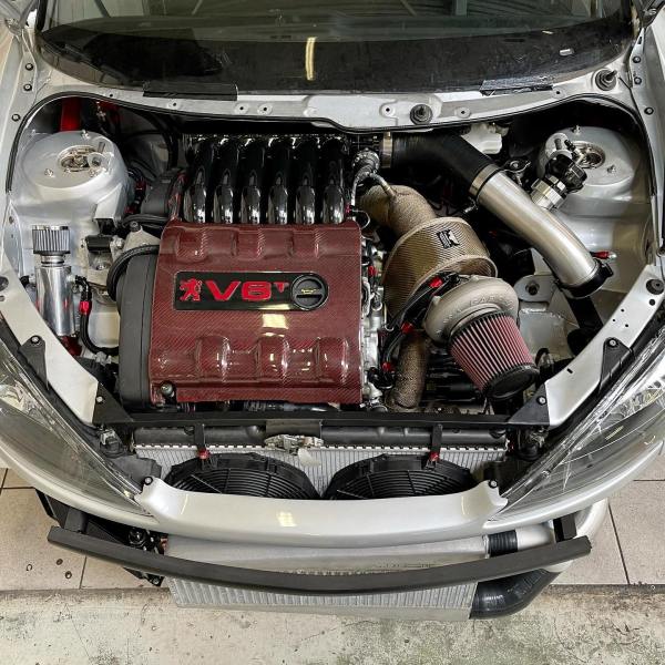 Peugeot 206 with a turbo V6 and 4Motion drivetrain