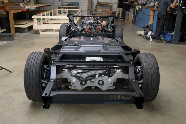 custom Roadster Shop chassis for a 1978 Ford F-100 with Mach-E GT electric motors