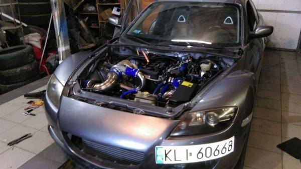Mazda RX-8 built by Hepp Garage Racing Factory with a turbo 1.8 L Audi inline-four