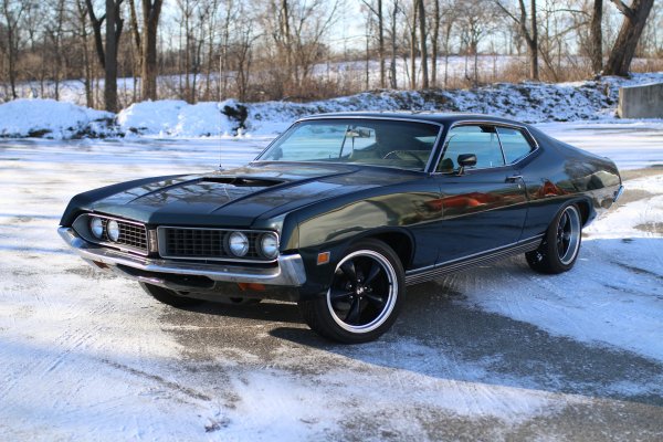 1970 Ford Torino built by Custom Classics with a Coyote V8