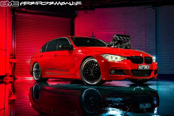 2015 BMW 328i built by BYE Performance with a supercharged LSx V8