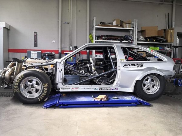 AWD Scirocco race car with a turbo Nissan inline-six