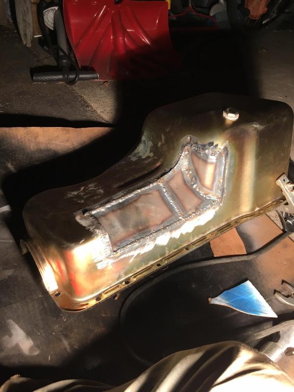 modified oil pan for a 302 ci Ford V8 going into a Pinto