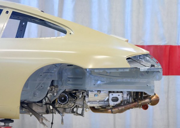 Porsche 911 Classic Club Coupe being built with a 996.2 GT3 3.6 L flat-six and six-speed manual transaxle
