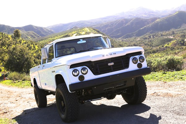1965 Dodge D200 with a 2006 Ram Mega Cab chassis and 5.9 L Cummins inline-six